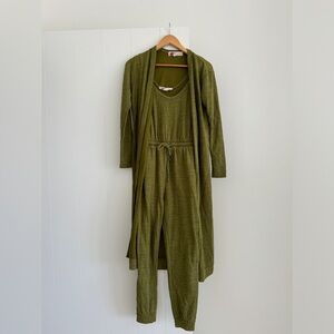 FP Beach Jumpsuit and LongLine Cardigan set